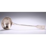 A VICTORIAN SILVER SOUP LADLE