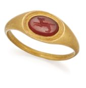 A ROMAN CARNELIAN INTAGLIO RING