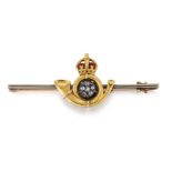 A DIAMOND AND ENAMEL KING'S OWN YORKSHIRE LIGHT INFANTRY SWEETHEART BROOCH
