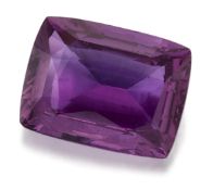 A RECTANGULAR CUSHION-CUT COLOUR CHANGE PURPLE SAPPHIRE