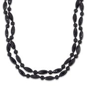 A FRENCH JET GLASS BEAD NECKLACE