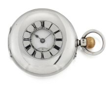 A LATE VICTORIAN SILVER HALF-HUNTER POCKET WATCH