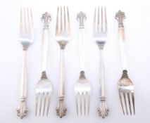 A SET OF SIX DANISH STERLING SILVER DINNER FORKS