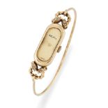 A LADY'S 9 CARAT GOLD ROY KING BANGLE WATCH