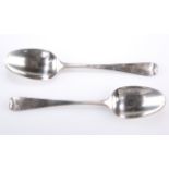 A PAIR OF GEORGE II SILVER TABLESPOONS