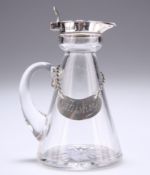 A GEORGE V SILVER-MOUNTED GLASS WHISKY NOGGIN