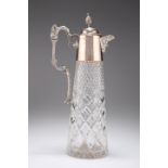 AN ELIZABETH II SILVER-MOUNTED CLARET JUG