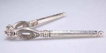 A PAIR OF VICTORIAN SILVER-HANDLED NUT CRACKERS