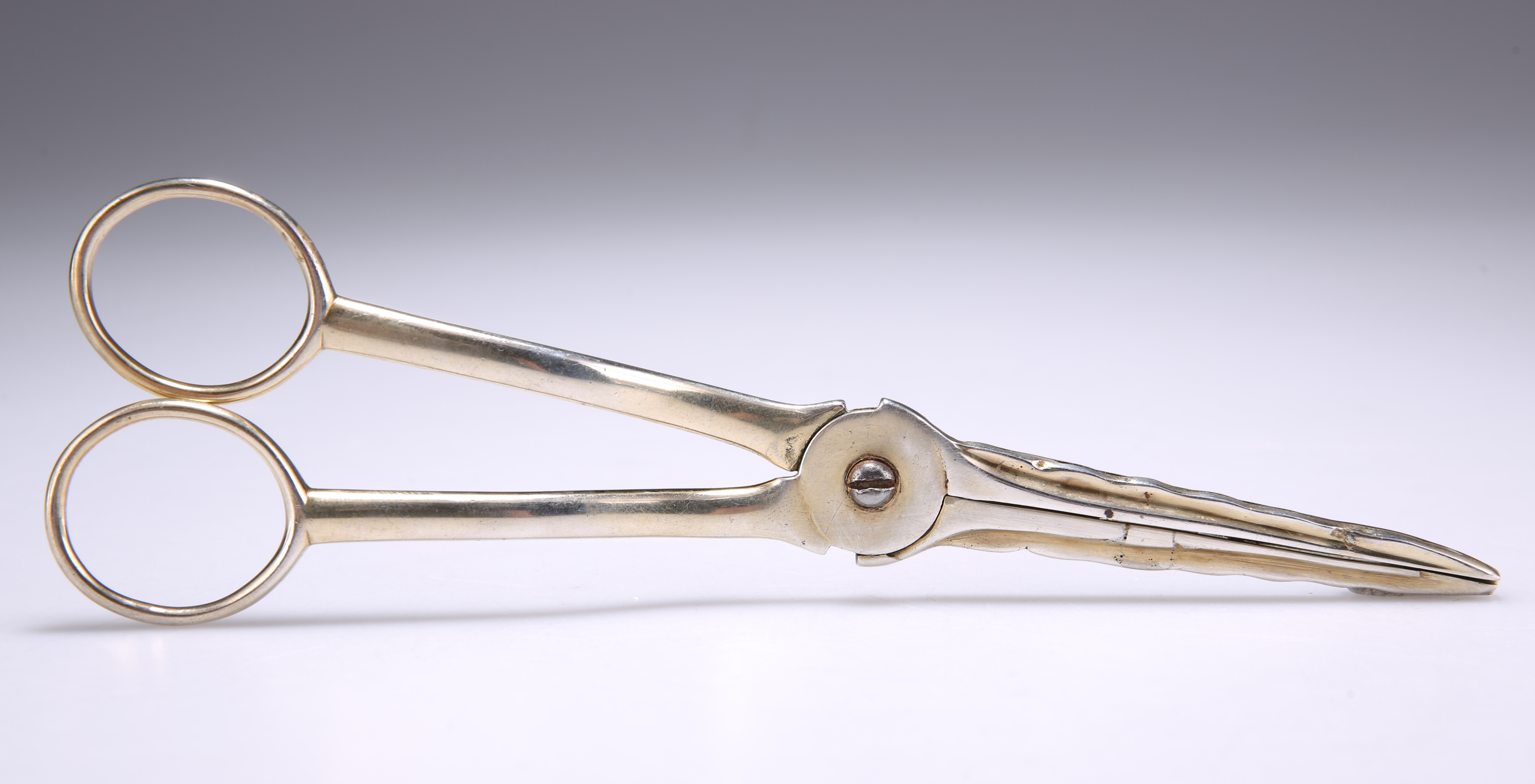 A PAIR OF GEORGE IV SILVER GRAPE SCISSORS