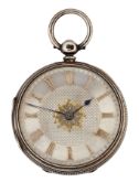 A SILVER OPEN FACED POCKET WATCH