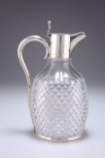 A VICTORIAN SILVER-MOUNTED CUT-GLASS CLARET JUG