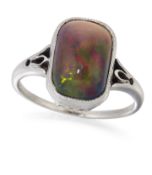 A BLACK OPAL RING