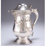 A 19TH CENTURY SILVER-PLATED FLAGON