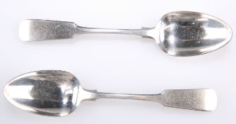 A PAIR OF SCOTTISH PROVINCIAL SILVER DESSERT SPOONS