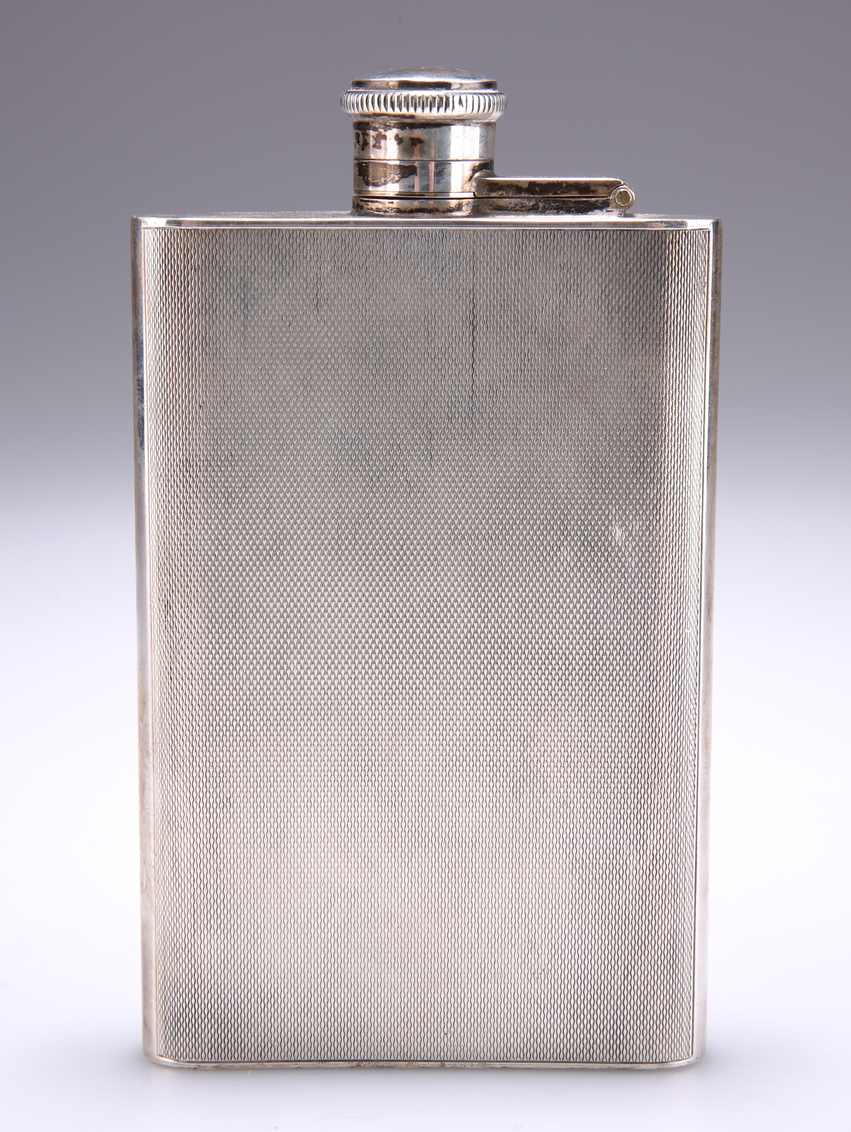 AN ELIZABETH II SILVER HIP FLASK - Image 2 of 3