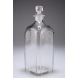 A SQUARE CUT-GLASS DECANTER, LATE 18th CENTURY