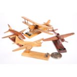 FOUR WOODEN AVIATION MODELS