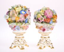 A ROYAL CROWN DERBY PORCELAIN GARNITURE