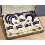 A CASED COALPORT PORCELAIN SIX PIECE TEA SERVICE