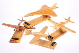 FOUR WOODEN AVIATION MODELS