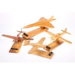 FOUR WOODEN AVIATION MODELS