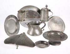 A LARGE COLLECTION OF ANTIQUE PEWTER