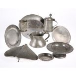 A LARGE COLLECTION OF ANTIQUE PEWTER