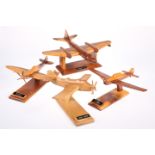 FOUR WOODEN AVIATION MODELS