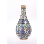 AN OTTOMAN BOTTLE-SHAPED FLASK AND STOPPER, 19TH CENTURY