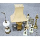 A GROUP OF SIX TABLE LAMPS