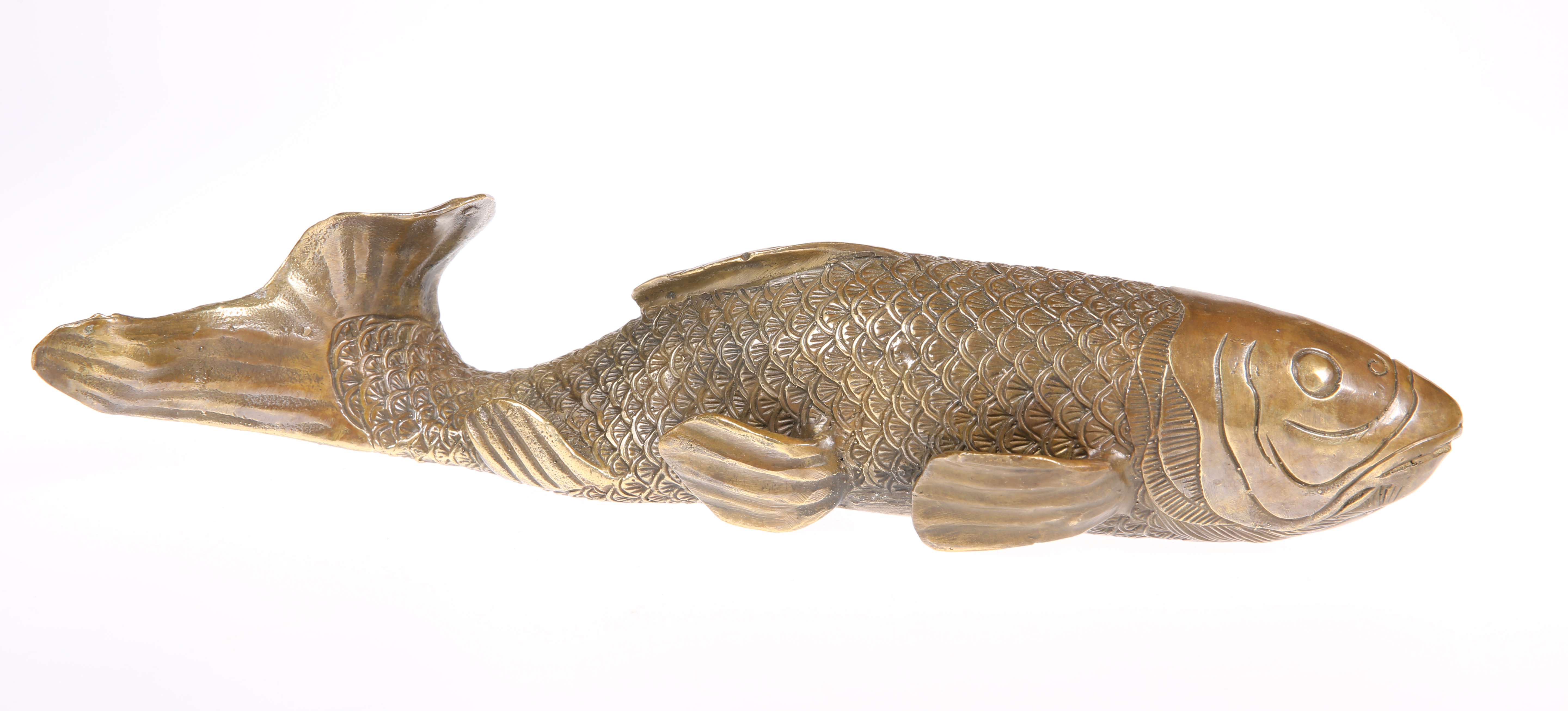 A BRONZE MODEL OF A CARP