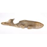 A BRONZE MODEL OF A CARP