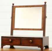 A GEORGE III MAHOGANY TOILET MIRROR