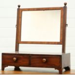 A GEORGE III MAHOGANY TOILET MIRROR