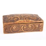 A CONTINENTAL CARVED WOOD SNUFF BOX