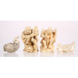 A MEJI PERIOD CARVED IVORY NETSUKE