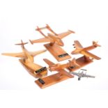 FOUR WOODEN AVIATION MODELS