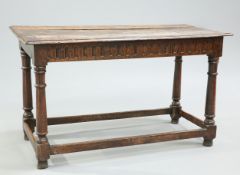 AN OAK REFECTORY TABLE, 18TH CENTURY AND LATER