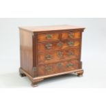A GEORGE III RED WALNUT CHEST OF DRAWERS