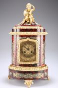 A 19TH CENTURY FRENCH BOULLE MANTEL CLOCK