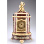 A 19TH CENTURY FRENCH BOULLE MANTEL CLOCK