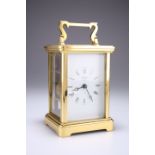 A LARGE BRASS CASED CARRIAGE CLOCK, SIGNED RAPPORT, LONDON