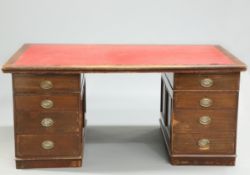 RAILWAY INTEREST, A LARGE 19TH CENTURY OAK AND MAHOGANY PARTNERS DESK