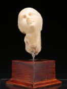 A MARBLE BUST OF A YOUNG LADY,