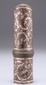 A SILVER INLAID BRONZE FERRULE, WARRING STATES PERIOD (475-221 BC)