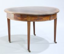 A PAIR OF INLAID MAHOGANY DEMILUNE CONSOLE TABLES