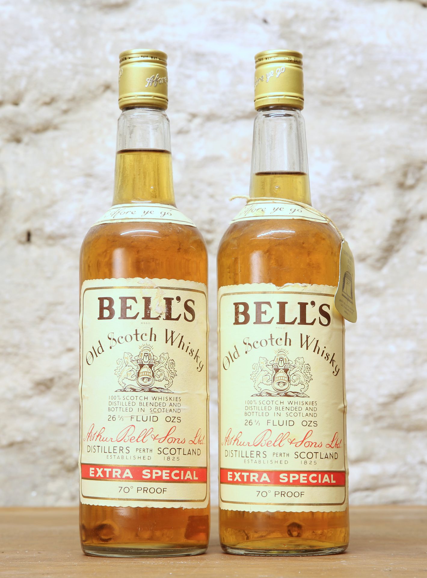 2 BOTTLES FROM 1960'S BELLS 'EXTRA SPECIAL' SCOTCH WHISKY 70 PROOF 262/3 Fl.Ozs