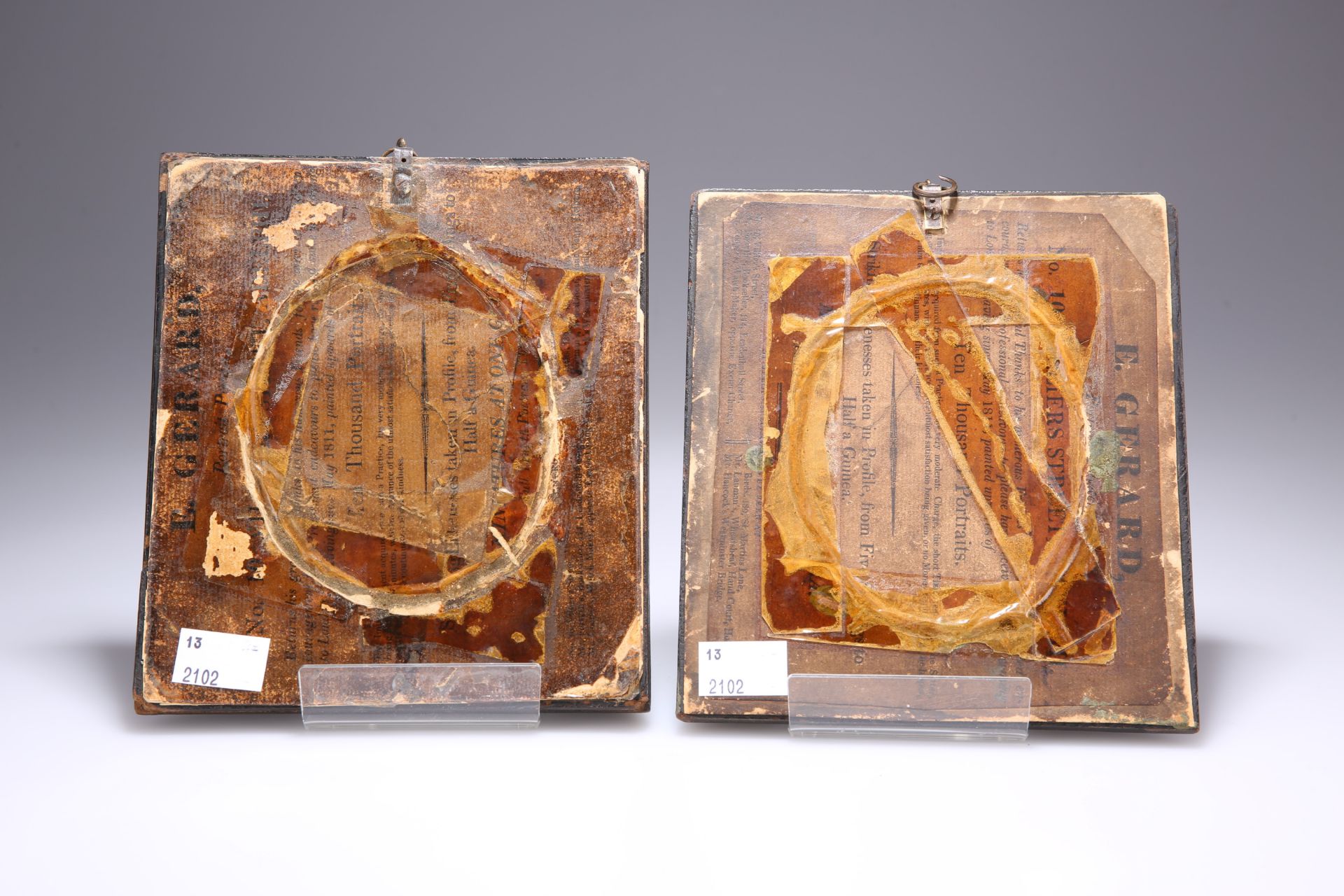 A PAIR OF EARLY 19TH CENTURY PORTRAIT MINIATURES ON PAPER - Image 2 of 4
