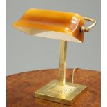 A GEORGIAN STYLE BRASS DESK LAMP