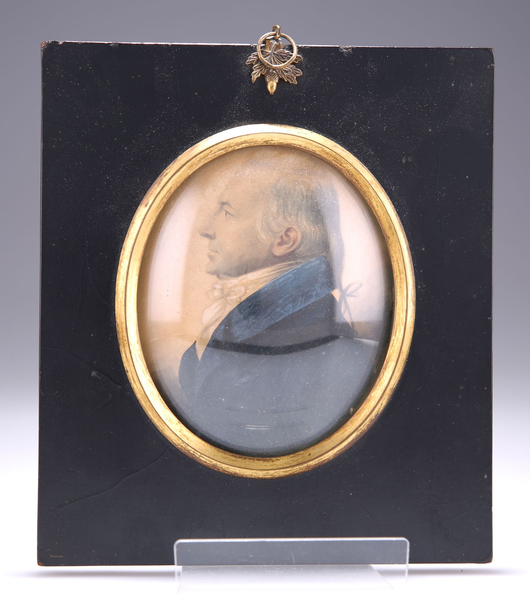 A PAIR OF EARLY 19TH CENTURY PORTRAIT MINIATURES ON PAPER - Image 3 of 4